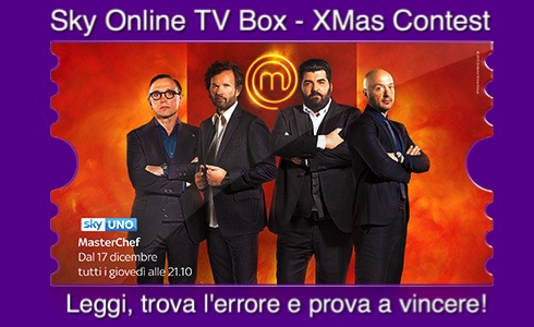 SKY ONLINE TV BOX XMAS CONTEST / 4 – LEGGI, TROVA L’ERRORE E VINCI