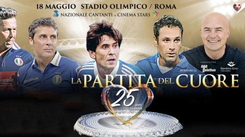 LA PARTITA DEL CUORE 2016: NAZIONALE CANTANTI E CINEMA STARS PER LA RICERCA. IN CAMPO ANCHE BENJI E FEDE, BRIGA E IL ‘PORTIERE’ MARCO BOCCI