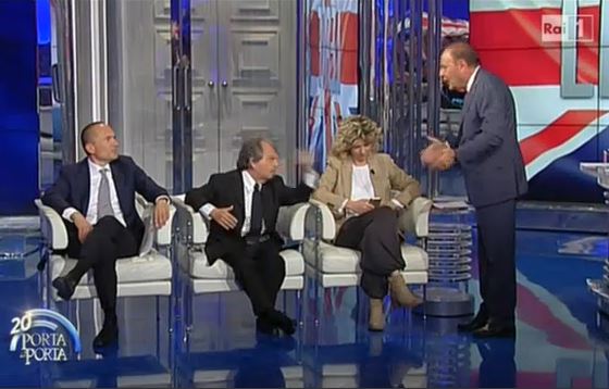 PORTA A PORTA: LITE FURIBONDA TRA BRUNETTA E VESPA SUL FINANZIERE “AMICO DI RENZI” (VIDEO)