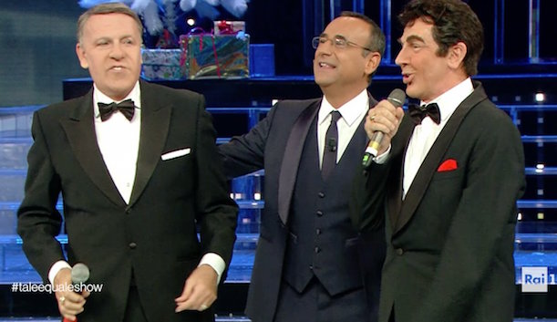 NATALE E QUALE SHOW: LOPEZ-SOLENGHI VINCONO LO SHOW DI CONTI ‘CONCIATO PER LE FESTE’ (CLASSIFICA E FOTO)