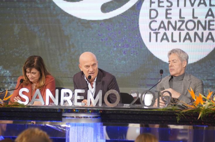 Sanremo 2019, conferenza stampa della terza serata. De Santis: «Baglioni ter? Prematuro parlarne»