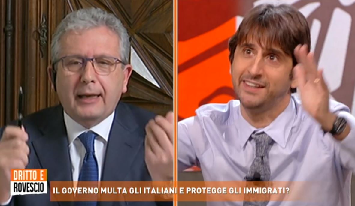 Dritto e Rovescio, Librandi vs Donzelli: «I tuoi nipoti andranno a pulire i cessi dei neri» – Video